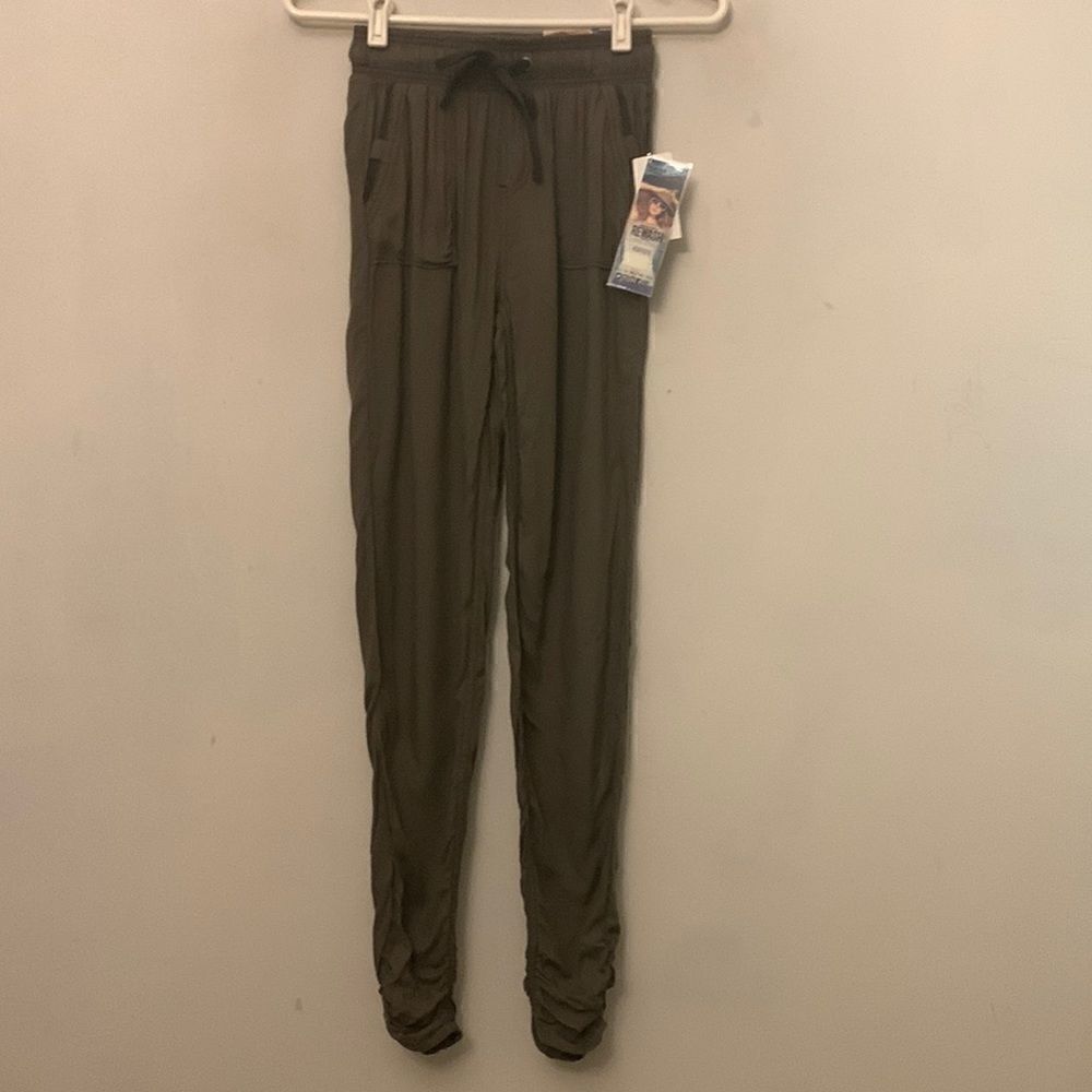 Rewash olive green tie waist ruched pants Size XXS NWT
